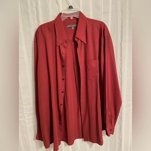 Robert Barakett , XL , 100% Tencel Lyocell, Rust , Long Sleeve Mens shirt